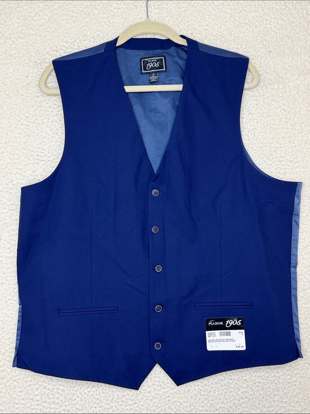 NWT Jos. A. Bank 1905 Collection Navy Motion Separate Suit Vest 1X